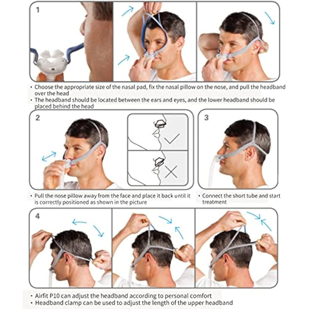 Jolof Store AirFit P10 Replacement Mask Kit – Headgear, Frame & 3 Pillows