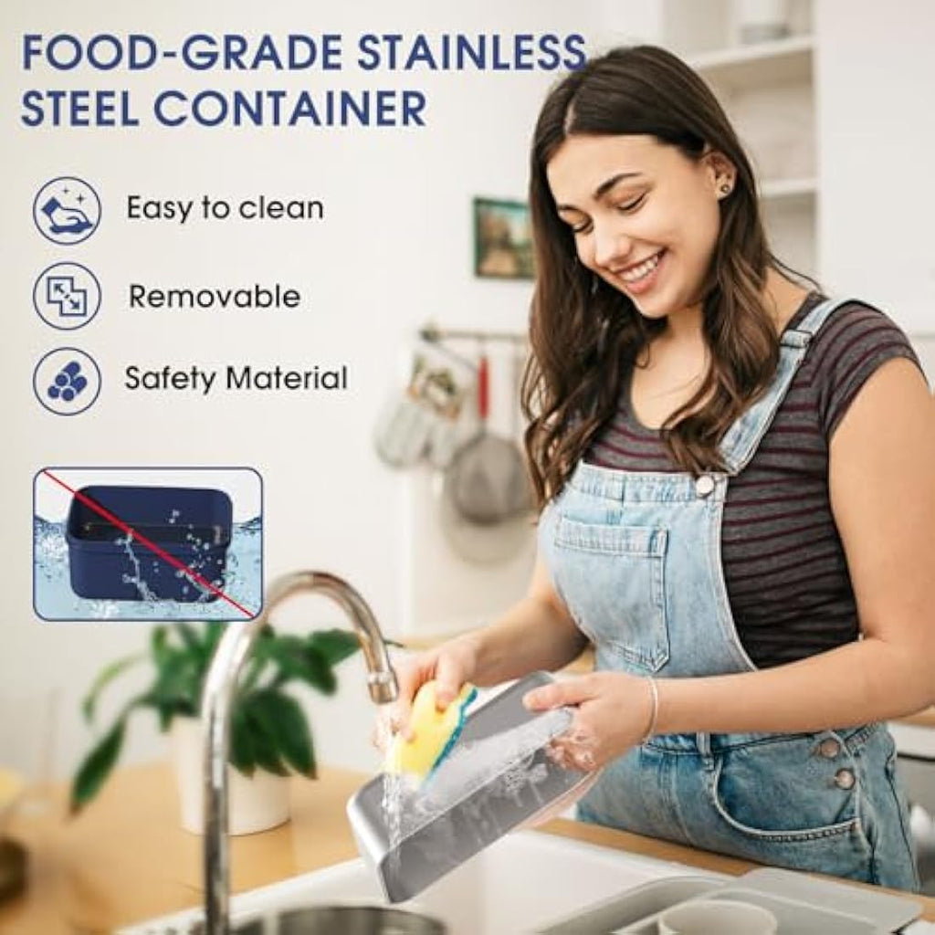 Monteka 100W Electric Lunch Box – 1.8L Stainless Steel Portable Food Warmer