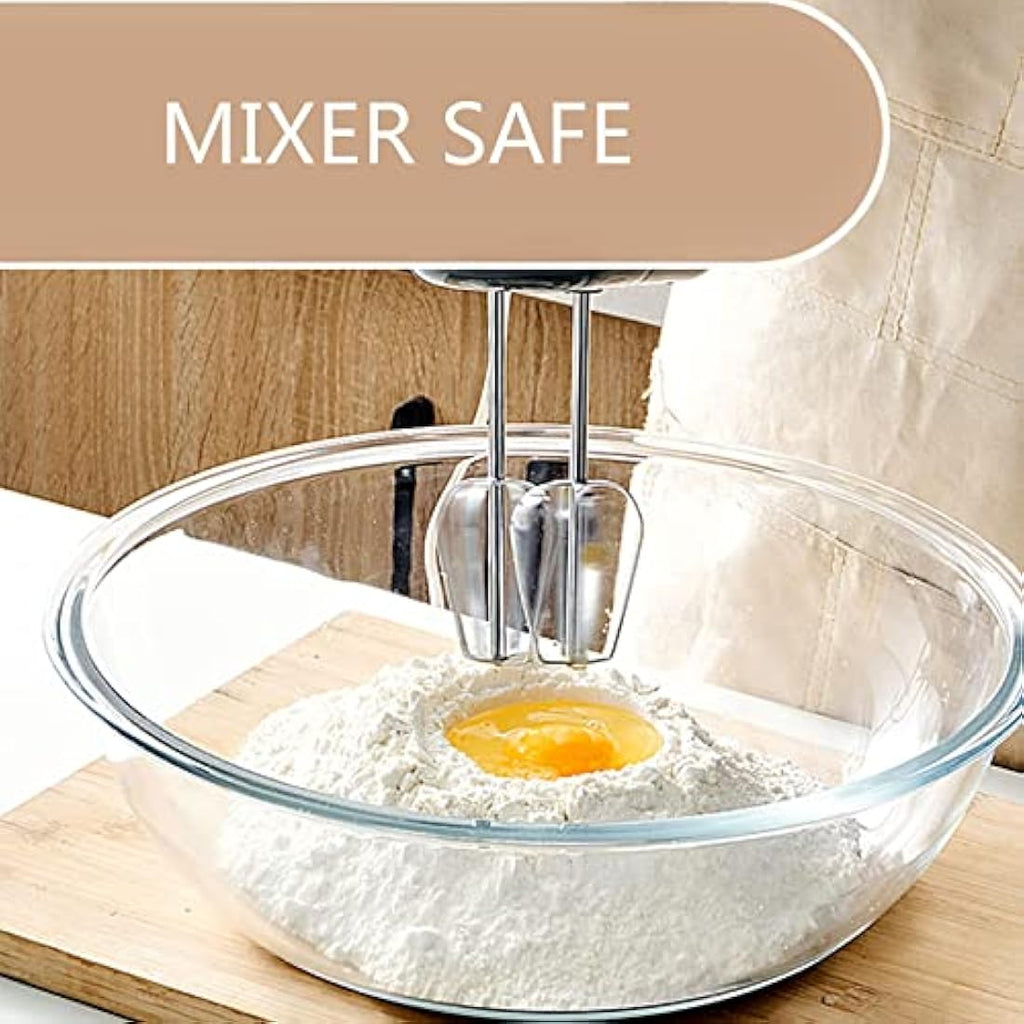 Homwin 8-Piece Borosilicate Glass Mixing Bowls with Airtight Lids Set