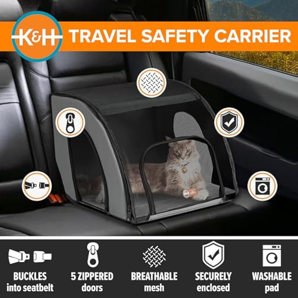 K&H Pet Products Travel Safety Carrier – Soft-Sided Car Seat Kennel, Small
