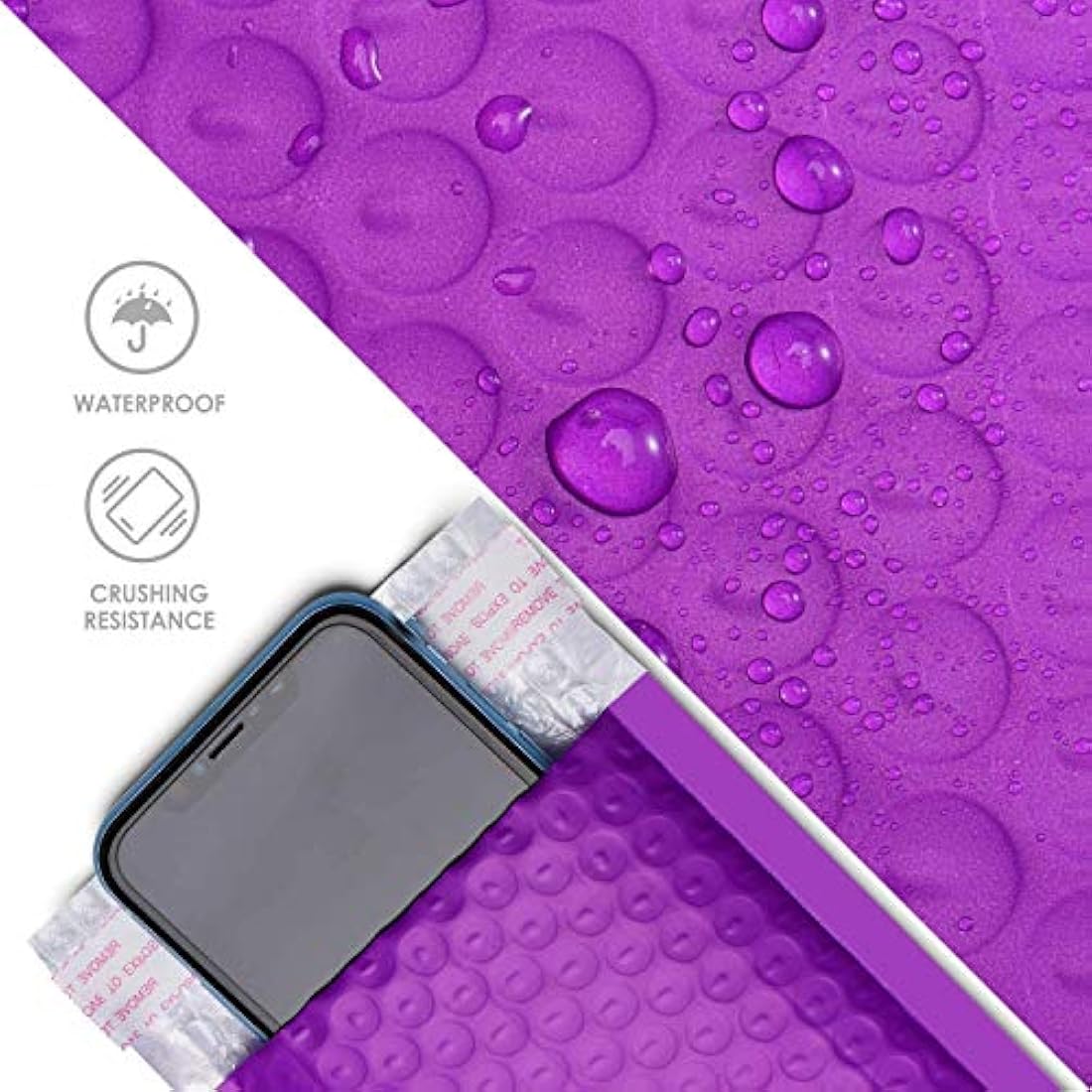 Switory Purple Poly Bubble Mailers | 4x7 Inch Padded Envelopes | 50 Pack
