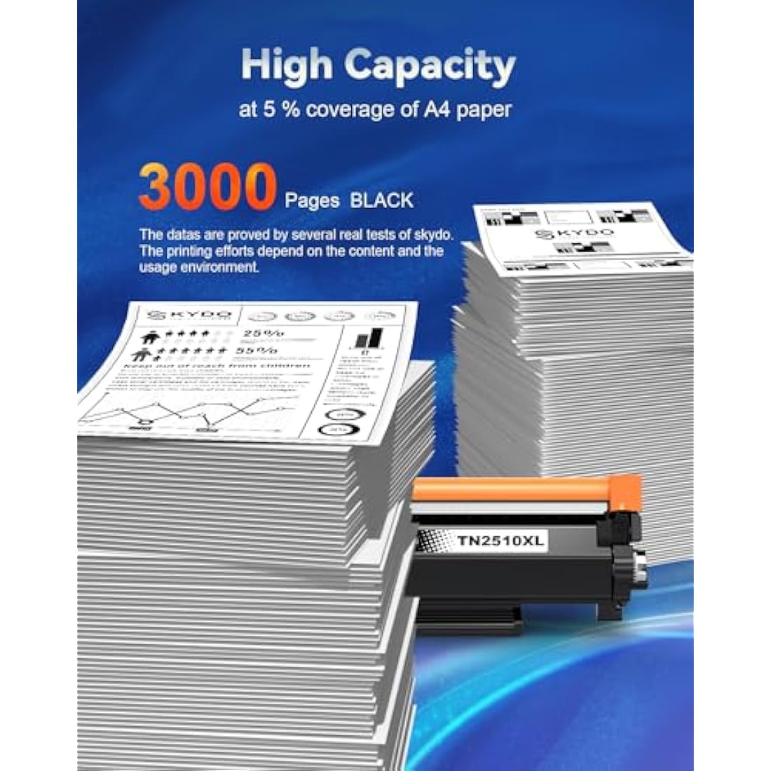 Skydo TN2510XL High Yield Black Toner Cartridge for Brother DCP-L2665DW