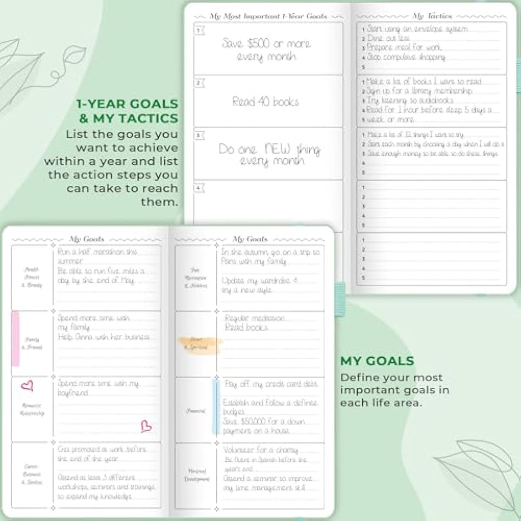 GoGirl Pocket Weekly Planner – Undated Goal Journal & Organizer, Mint Green
