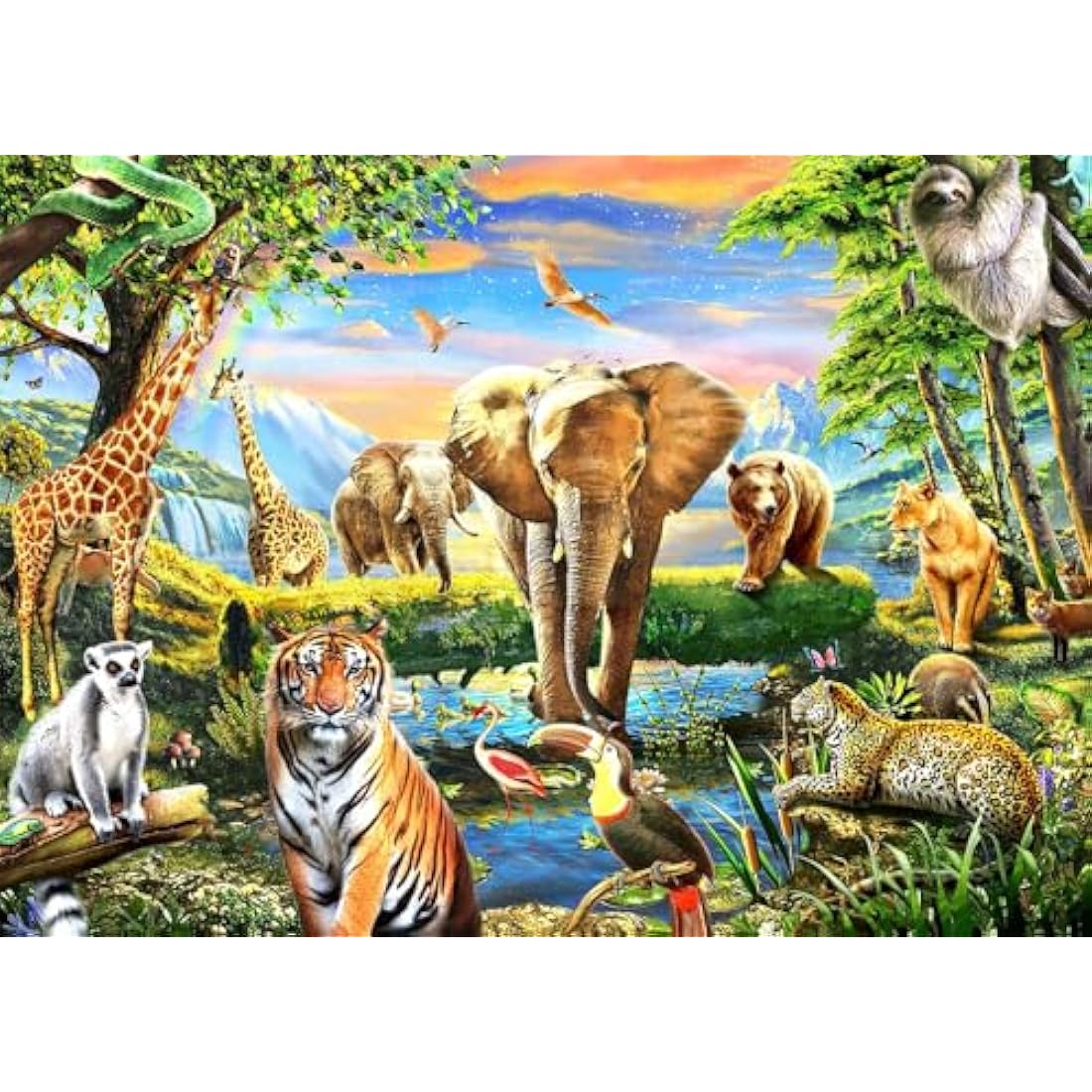 Jolof Store Safari Animal World Jigsaw Puzzle - 1000 Pieces for Adults
