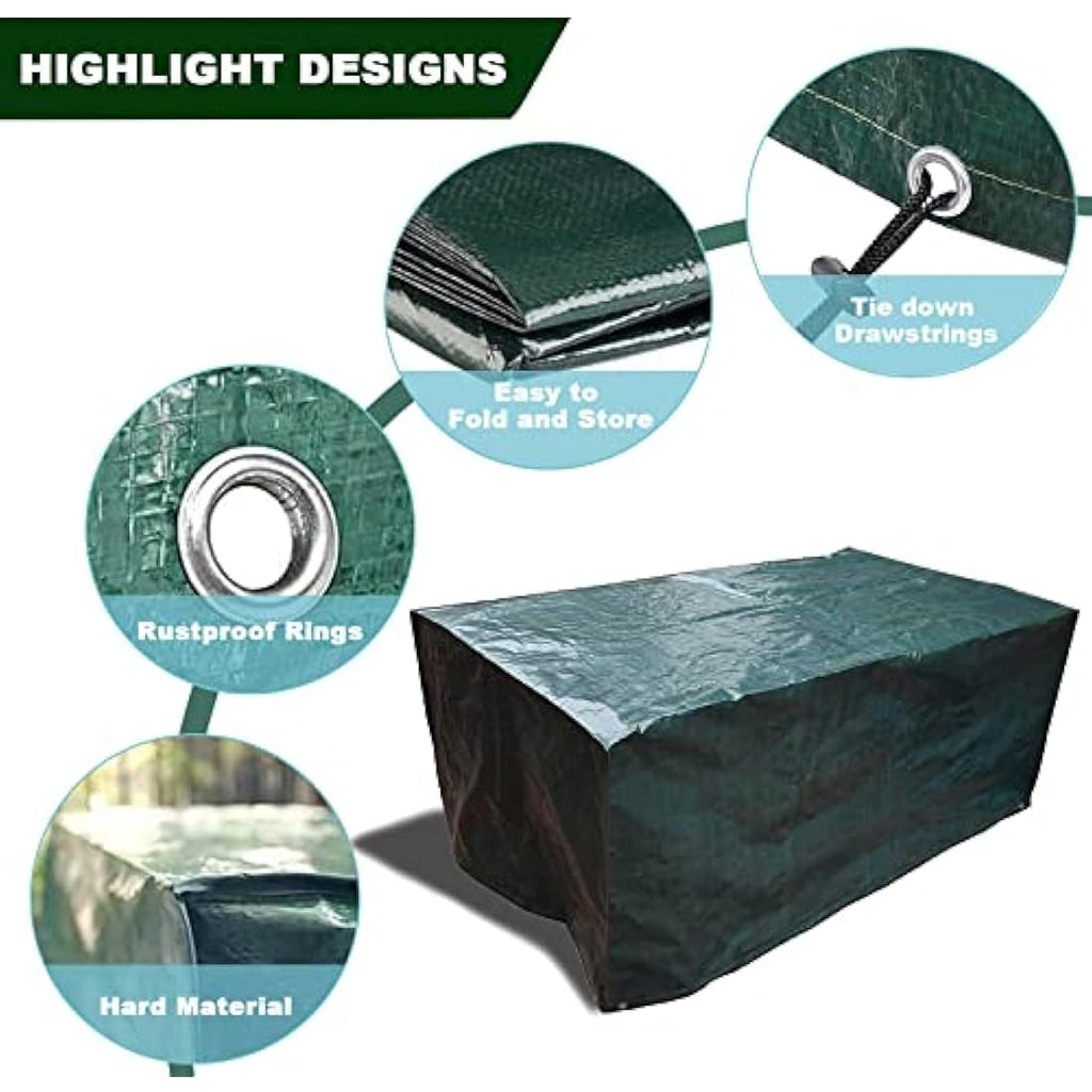 RICHIE Waterproof Patio Furniture Cover | Large Rectangular PE Tarp