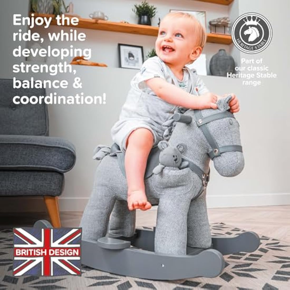 Little Bird Told Me Stirling & Mac Rocking Horse | Plush Wooden Toy