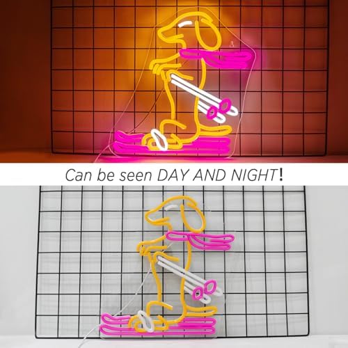 Jolof Store Skateboard Dachshund Neon Sign – Dimmable LED Dog Wall Decor