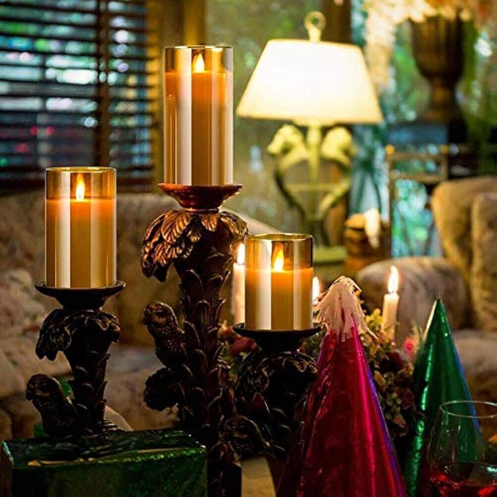Jolof Store LED Flameless Candles | 3-Pack Real Wax Pillar with Remote