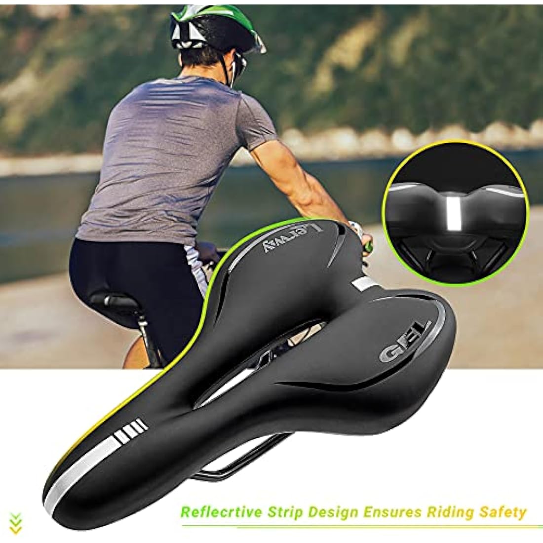 Jolof Store Mountain Bike Saddle | Waterproof Gel & Memory Foam Seat