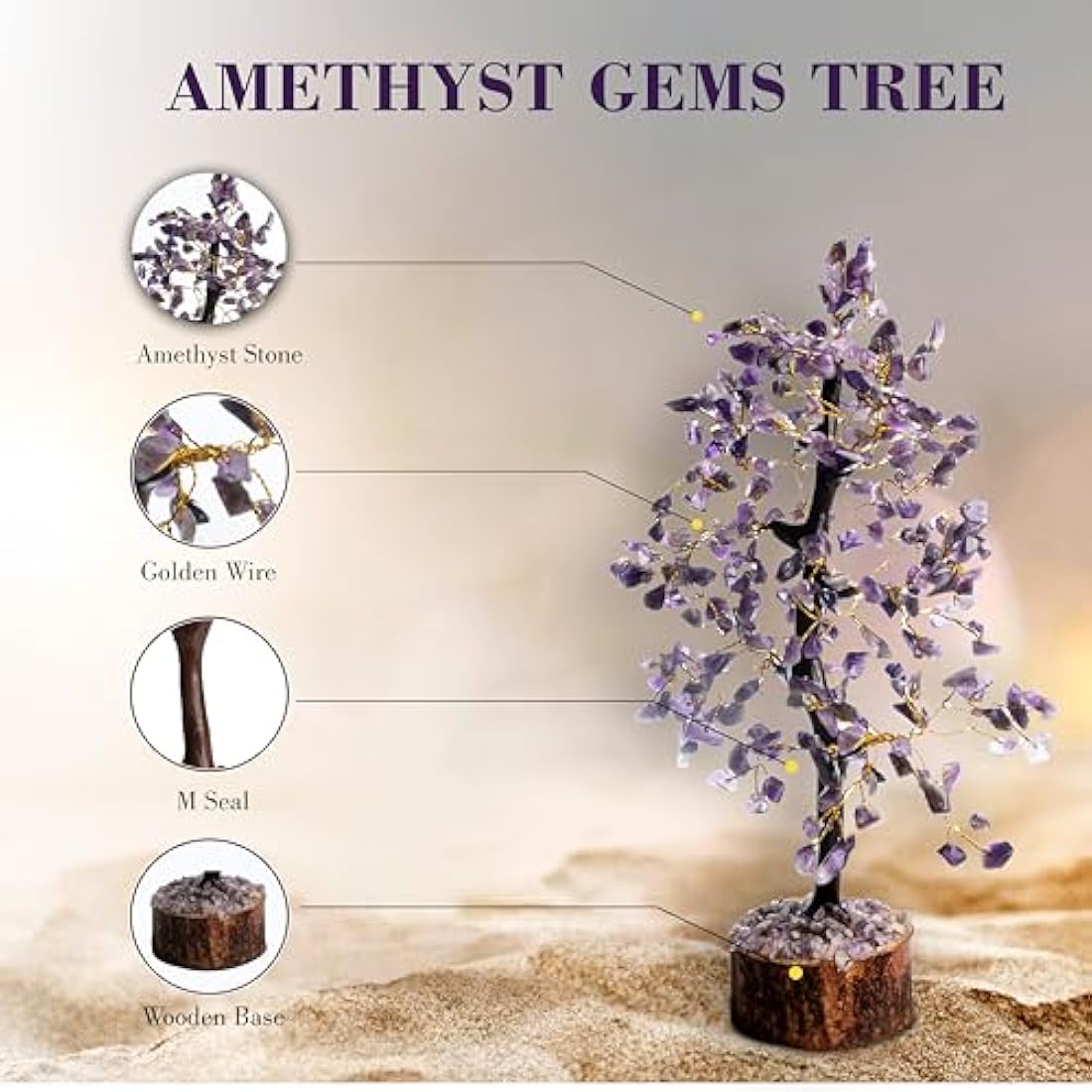 Amethyst Crystal Tree – Handmade Feng Shui Money Tree Decor
