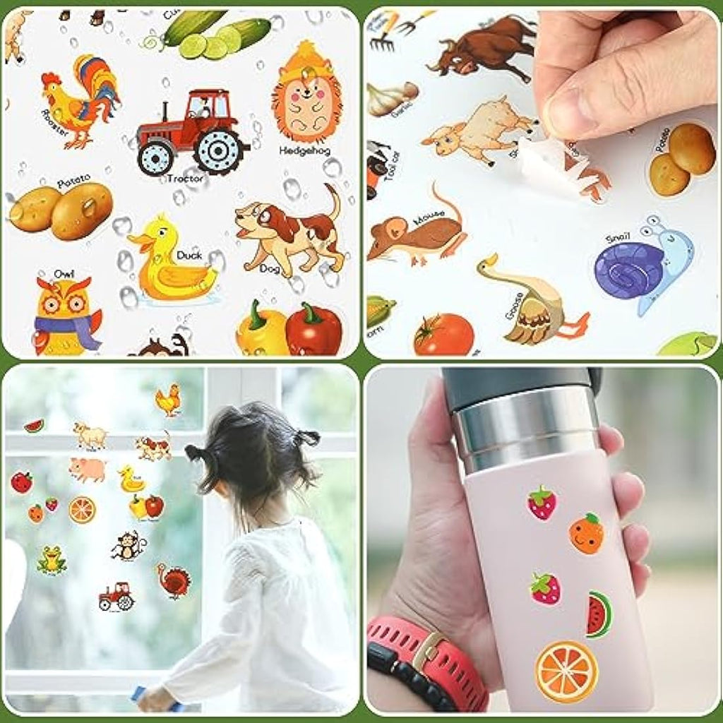 ASTARON Reusable 3D Puffy Sticker Book - 88 Pcs Farm Harvest Sensory Toy