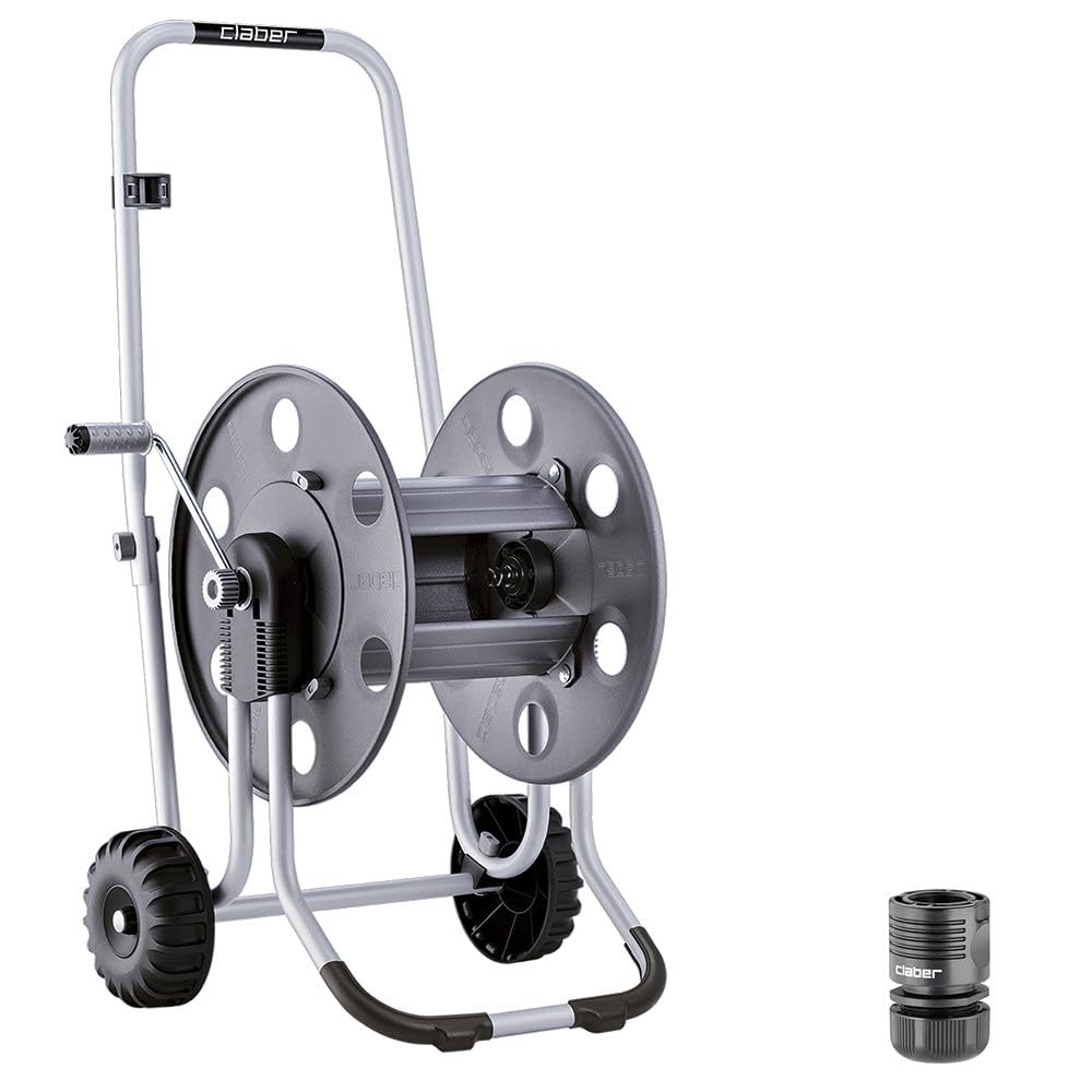 Claber 8891 Metal 60 Garden Hose Trolley – Durable All-Metal Cart