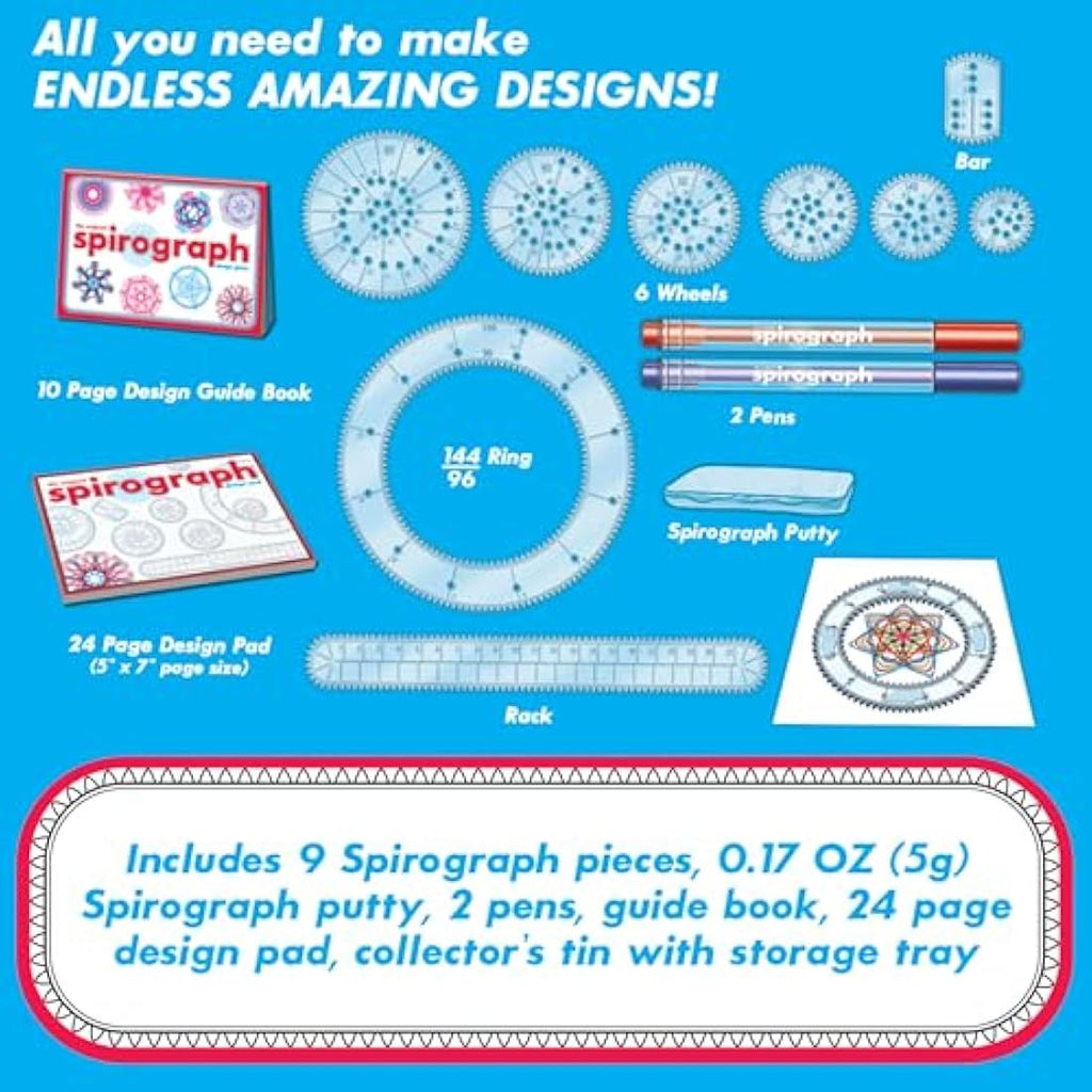 Spirograph Design Tin Set by Jolof Store – Creative Geometric Art Kit