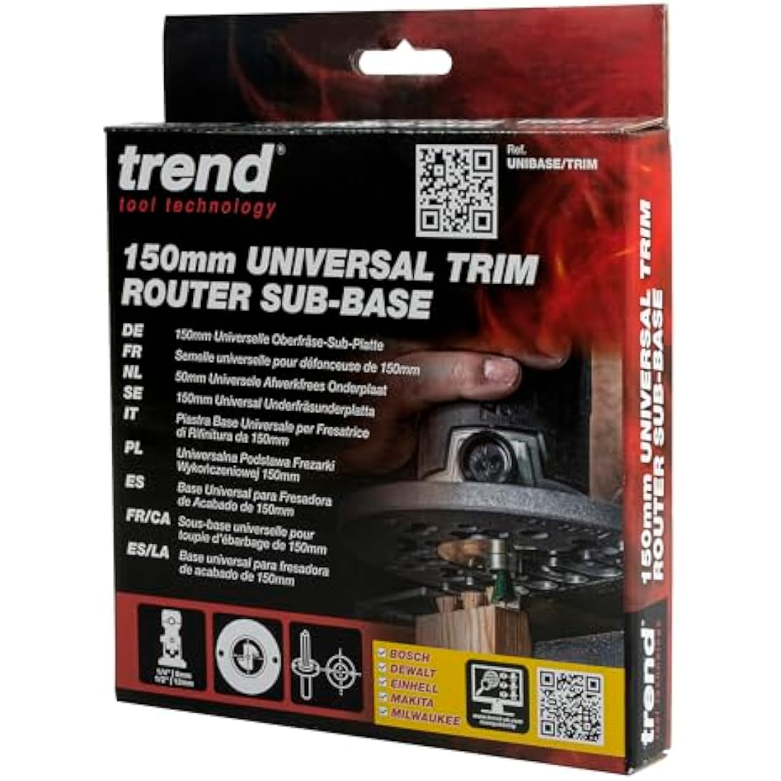 Trend Universal Trim Router Sub-Base – 150mm Precision Centring System