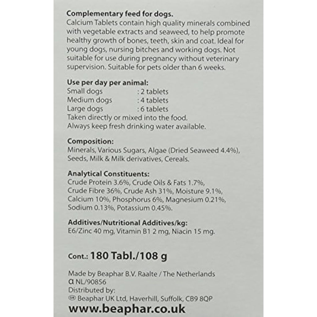Beaphar Calcium Tablets for Puppies and Dogs – Bone & Teeth Support