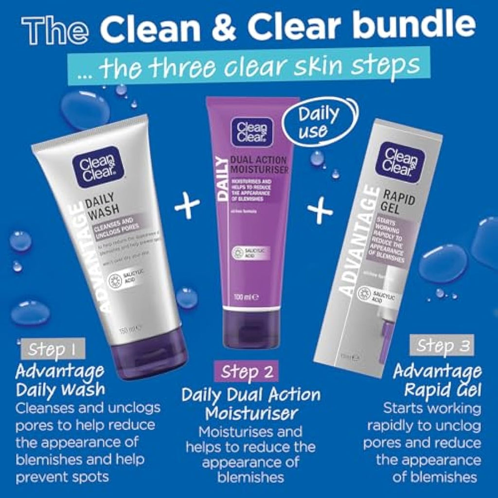 Clean & Clear Dual Action Oil-Free Moisturiser for Sensitive Skin – 100ml