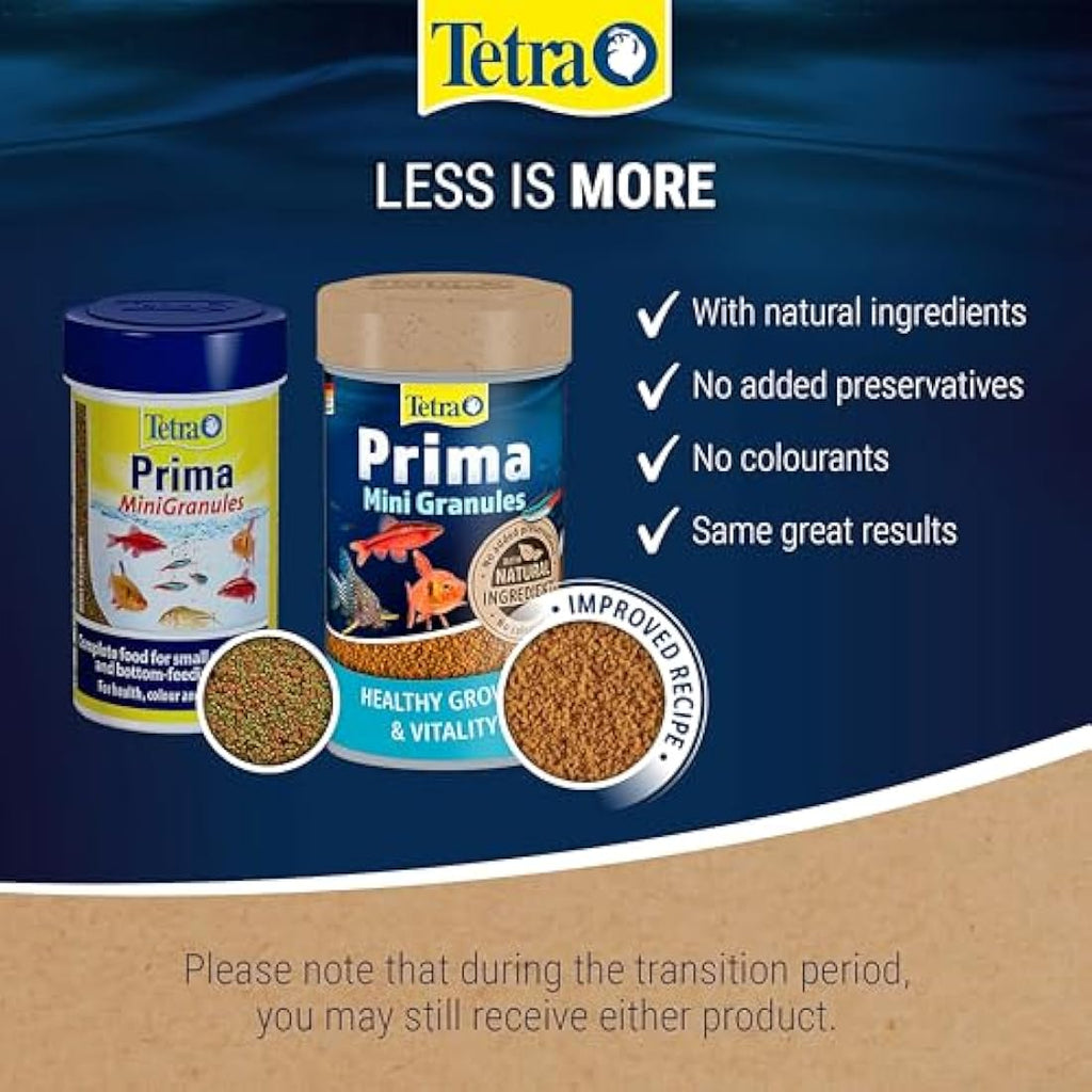 Tetra Prima Mini Granules – Slow-Sinking Fish Food for Small Fish, 100ml