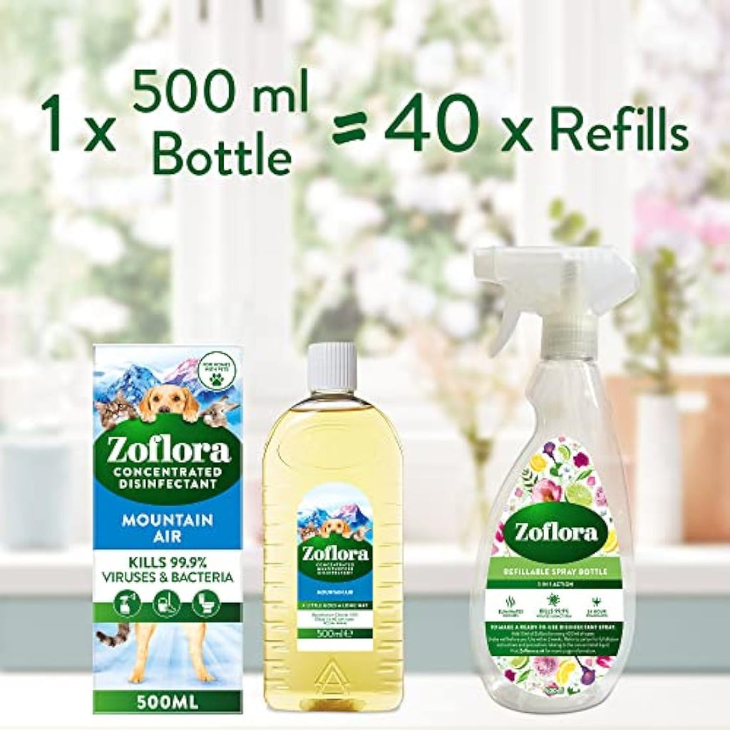 Zoflora Mountain Air Concentrated Disinfectant Liquid - 500ml (Pack of 6)