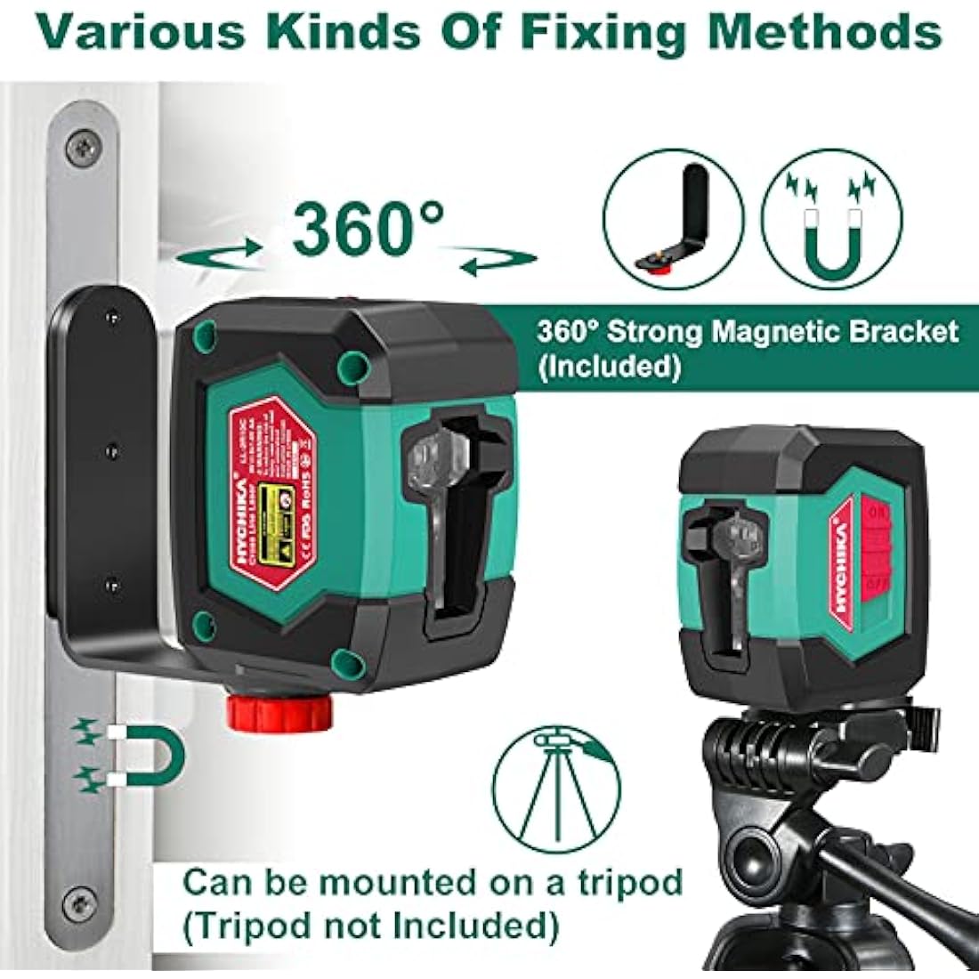 HYCHIKA Self-Leveling Laser Level | Dual Module Cross Line Tool