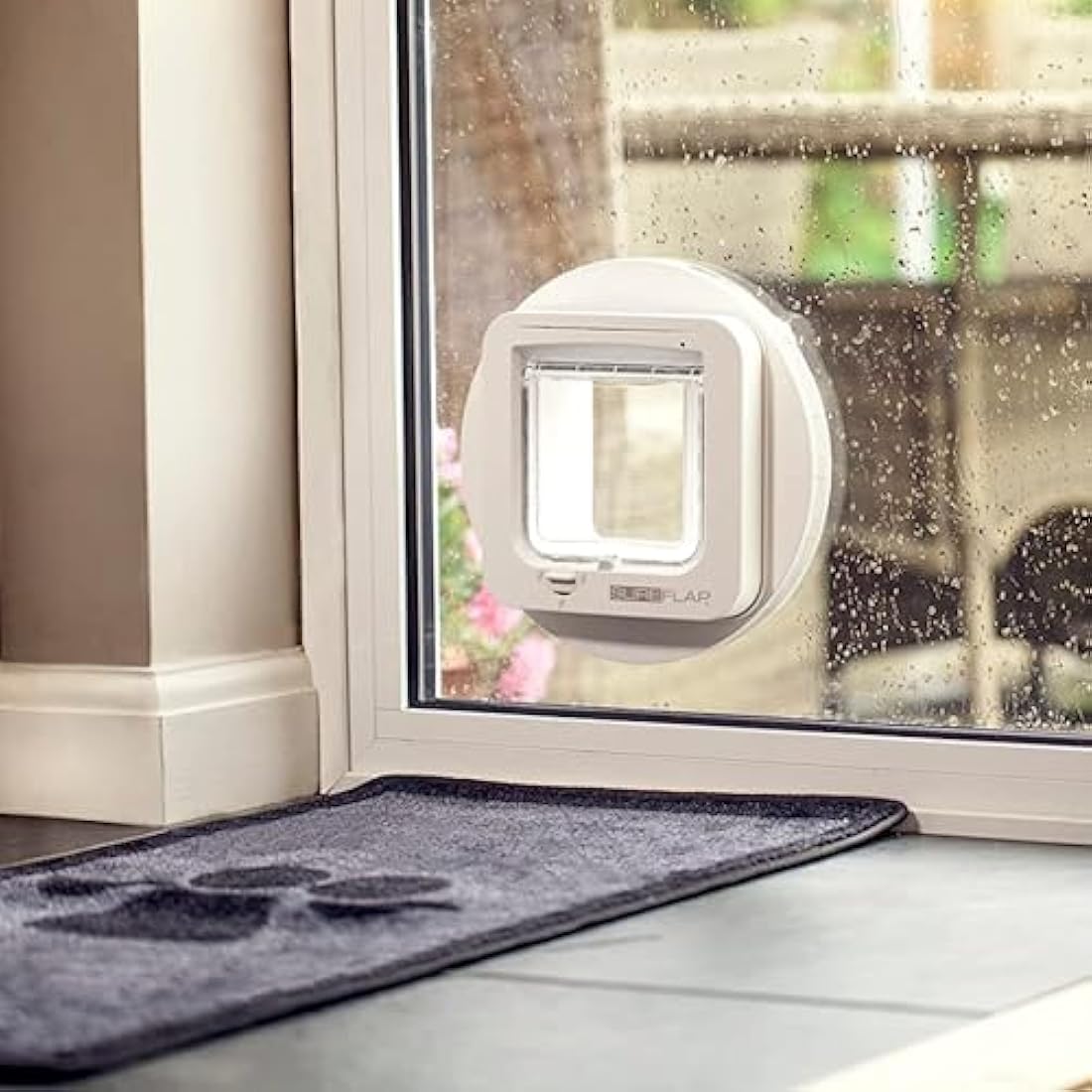 Sure Petcare Microchip Cat Flap – RFID Selective Entry Pet Door, White