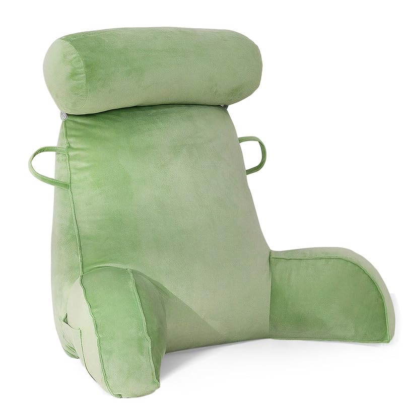 Mingfuxin Reading Pillow | Velvet Bed Backrest with Neck and Arm Support