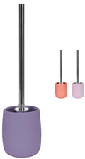 KW Luxury Stoneware Toilet Brush and Holder | Purple Silicone Finish