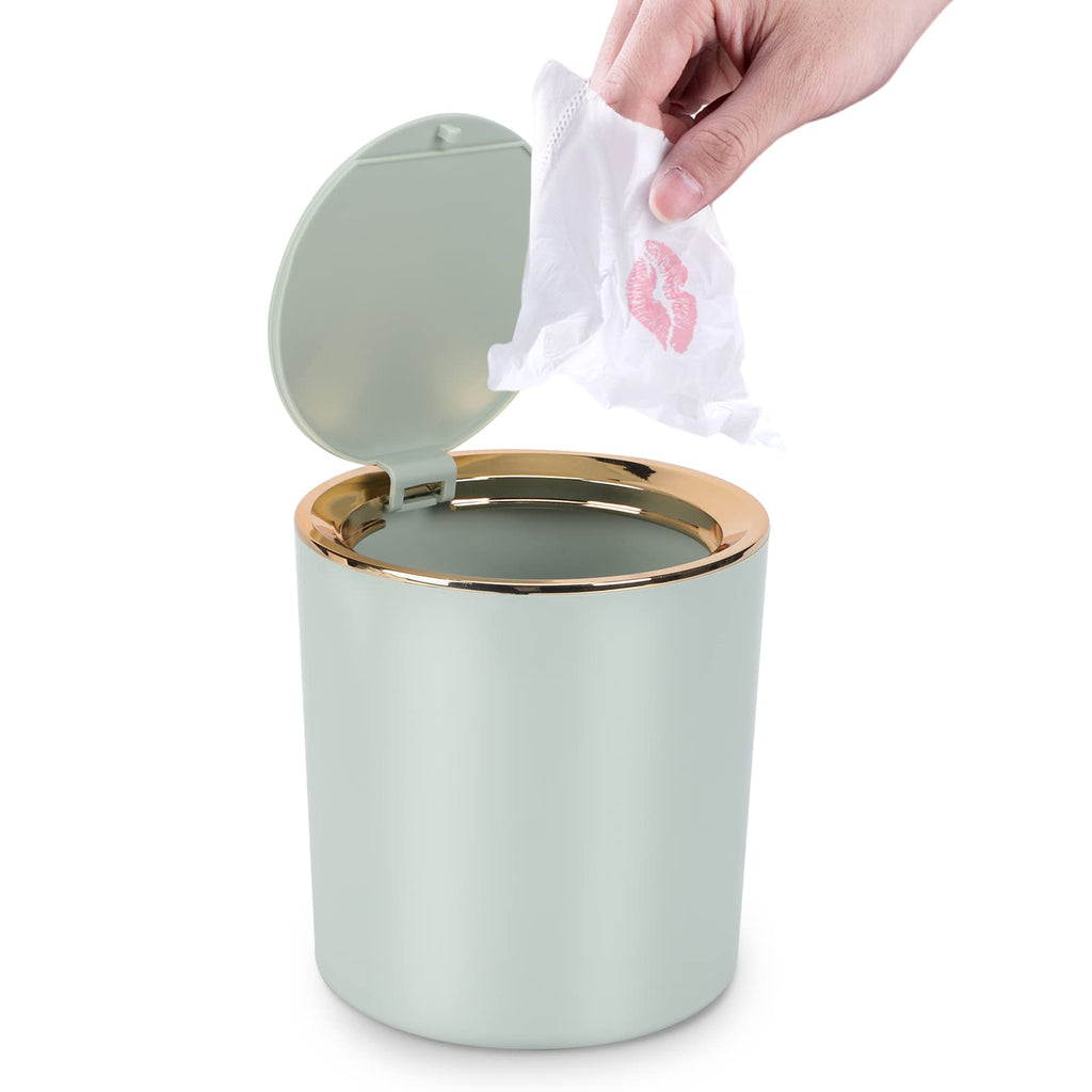 JEEZAO Mini Desktop Bin, Desk Trash Can with Lid - image 1