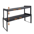 Goodsnetic Expandable Cabinet Shelf Organizer | 2 Pack Heavy Duty Metal