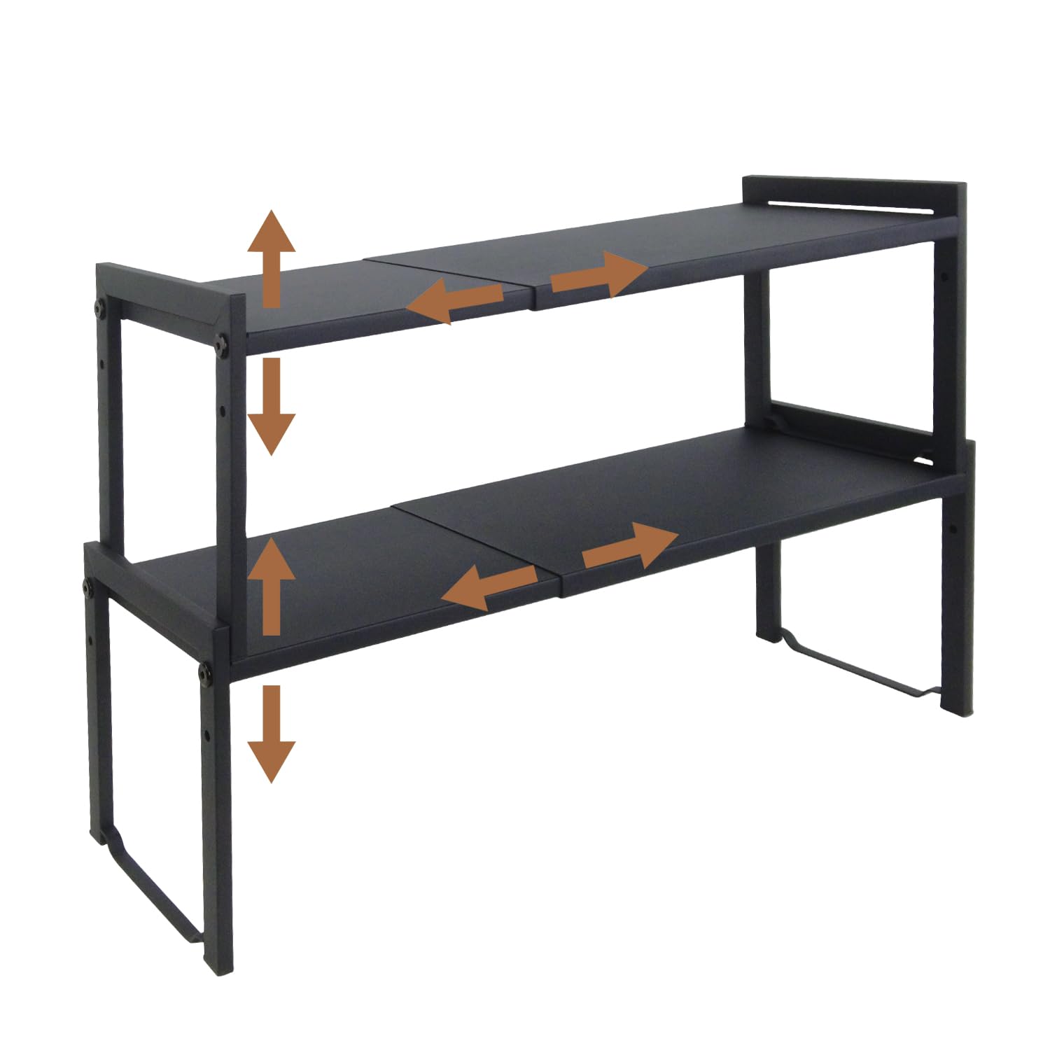 Goodsnetic Expandable Cabinet Shelf Organizer | 2 Pack Heavy Duty Metal