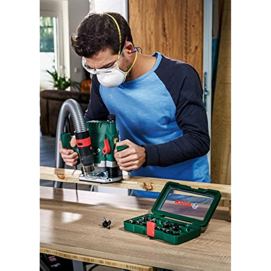 Bosch 15-Piece Carbide Router Bit Set | 1/4-Inch Shank Woodworking Tools
