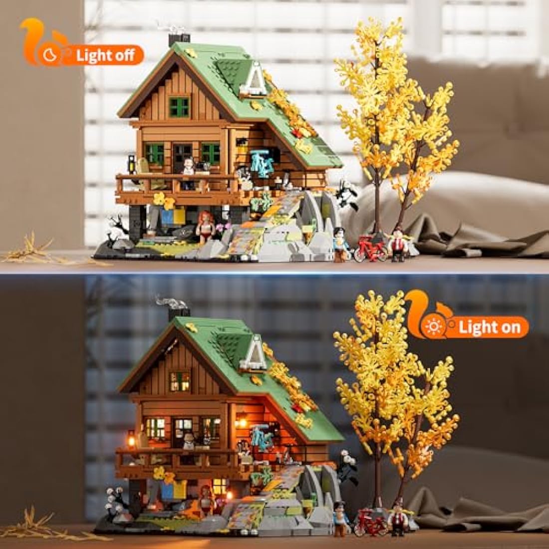 FUNWHOLE Mountain Cabin Modular Building Blocks Set - 2255 Pcs