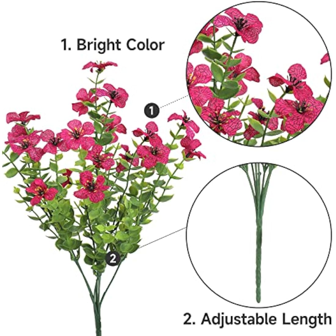 LOMOHOO 9 Bundles Artificial Flowers - UV Resistant Faux Outdoor Plants