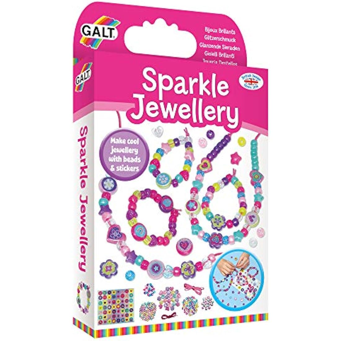 Galt Sparkle Jewellery Kit – Kids Necklace and Bracelet Making Set