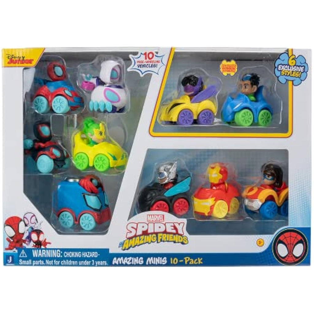 Marvel Spidey and His Amazing Friends 10-Pack Mini Vehicles Set