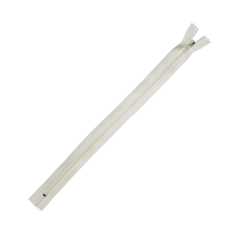 Trimz 30cm ~12inch Cream one Way end Stop Zip with 4mm Teeth 1 Pc, Polyester, 30 cm - image 1
