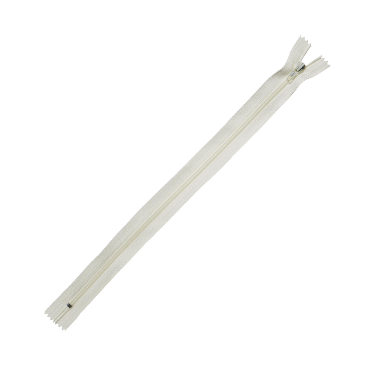 Trimz 30cm ~12inch Cream one Way end Stop Zip with 4mm Teeth 1 Pc, Polyester, 30 cm - image 1