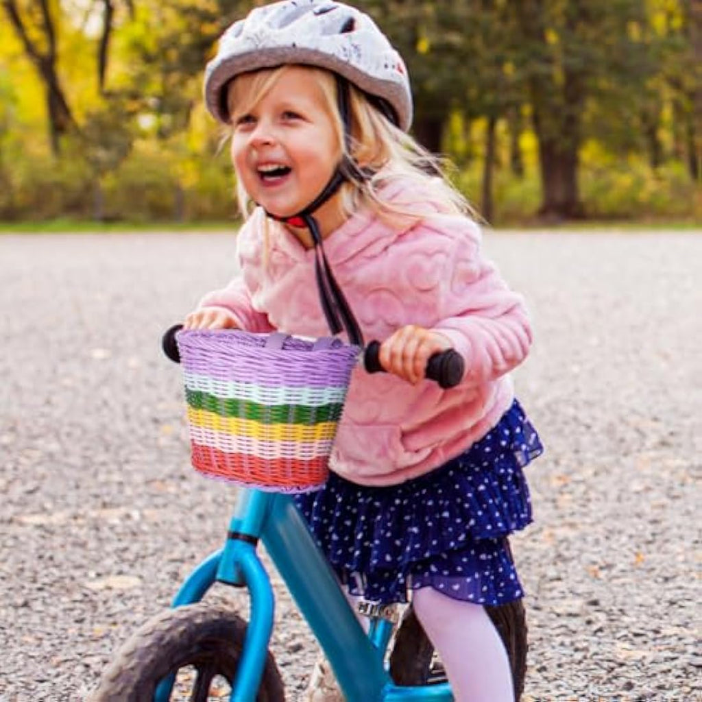 Jolof Store Kids Bike Basket – Handwoven Wicker Bicycle Basket for Kids