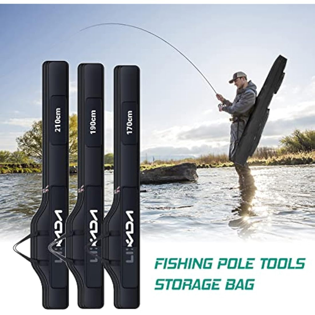 Lixada Folding Fishing Rod Bag – Durable 420D Oxford Tackle Carrier
