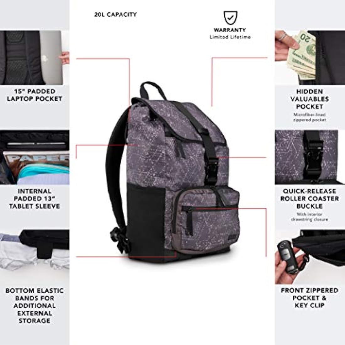 OGIO Women's XIX Backpack | 15" Laptop Bag for Gym, Work & Travel