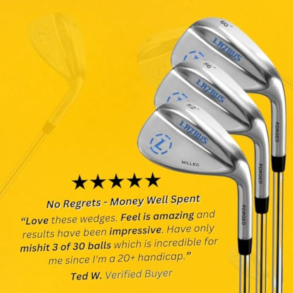 Lazrus Premium Forged Golf Wedges | 52 56 60 Degree Milled Face Set