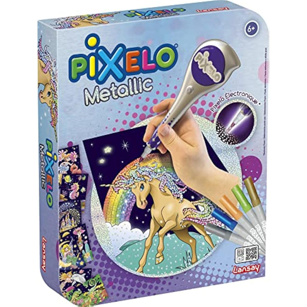 Lansay Pixelo Metallic Drawing Set – Electronic Art Pen with 6 Markers