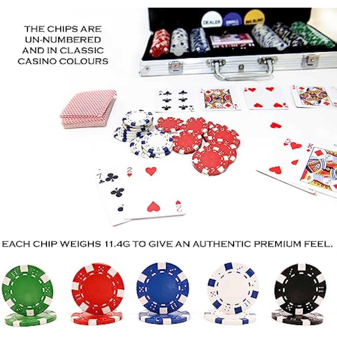 M.Y 500 Piece Texas Hold'em Poker Set | 11.5g Chips & Aluminium Case