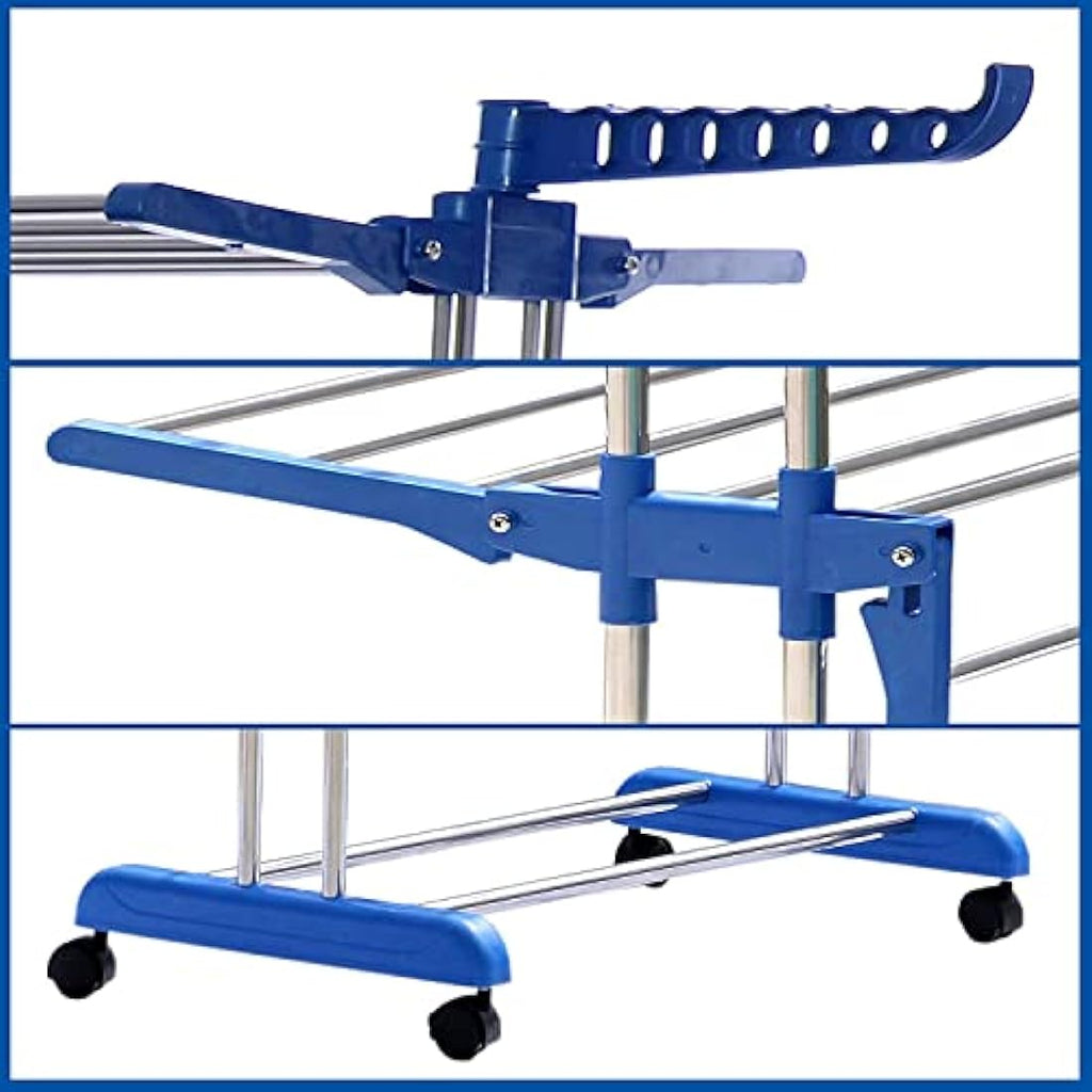 Jolof Store 4-Tier Clothes Drying Rack – Foldable Stainless Steel Airer