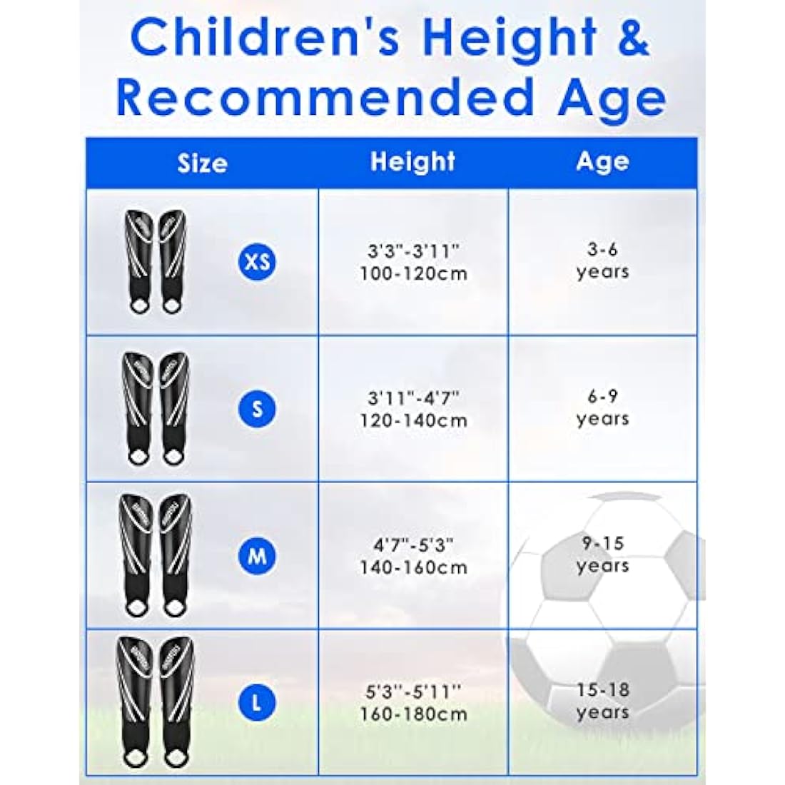 BROTOU Youth Football Shin Guards | Junior Pads with Ankle Protection