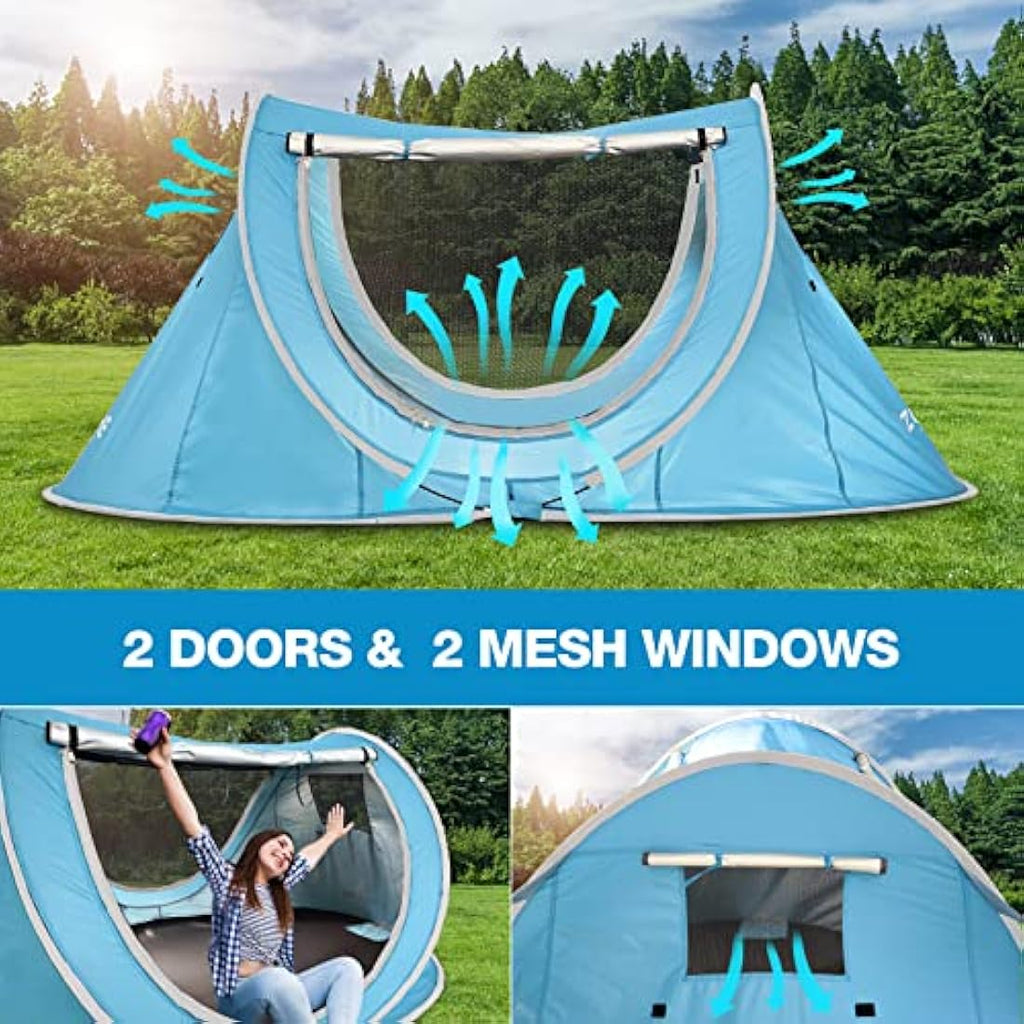 ZOMAKE 2-Person Pop Up Tent – Waterproof Instant Automatic Camping Tent