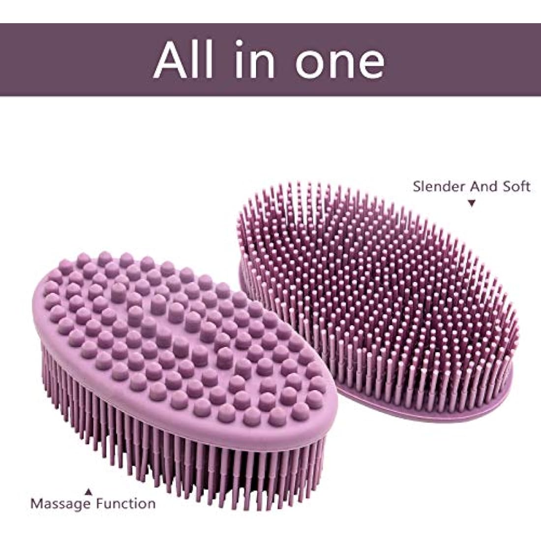Jolof Store Silicone Body Brush | Double-Sided Soft Back Scrubber