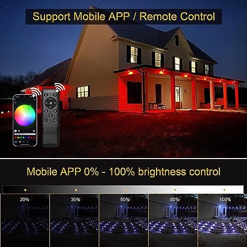 INDARUN RGB LED Deck Lights - WiFi Smart Waterproof IP67 Patio Kit, 6 Pack