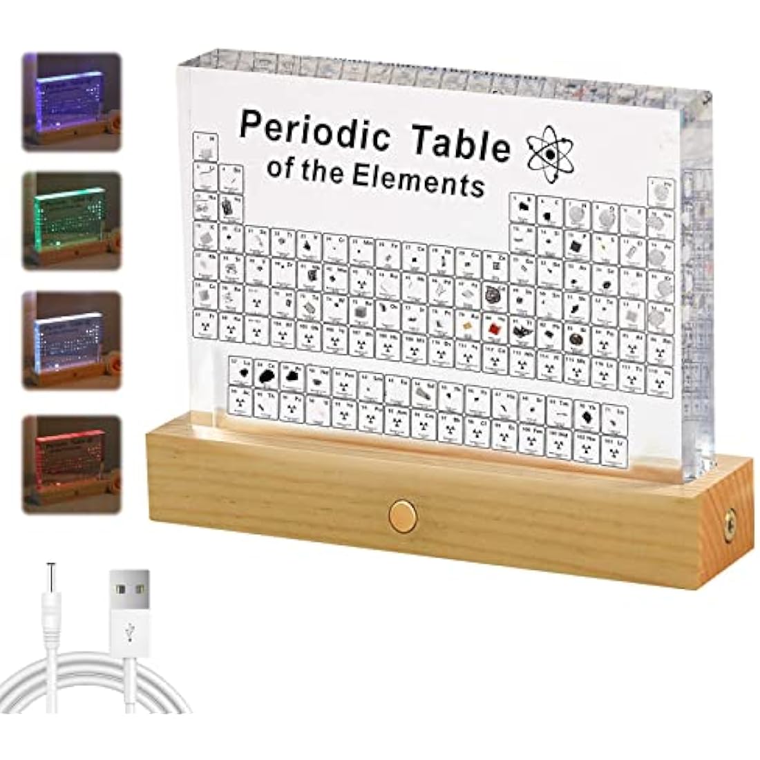 Periodic Table Display with 83 Real Elements - Acrylic Decor