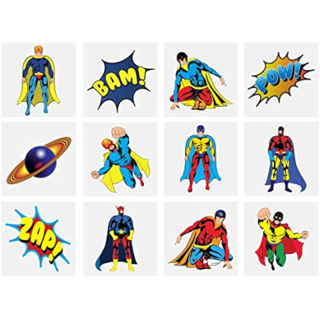 Henbrandt Superhero Temporary Tattoos - 24 Pack Kids Party Bag Fillers