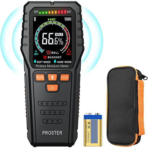 Proster Pinless Moisture Meter | Non-Invasive Damp Detector for Wood & Walls